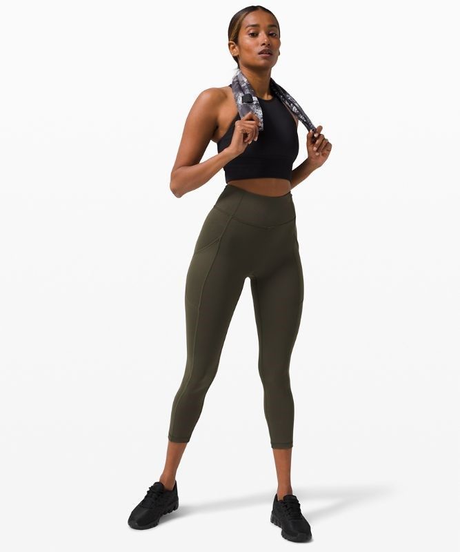 Lululemon Invigorate High-Rise Crop 23 Leggings Dam Mörkolivgröna | MTLG-71462