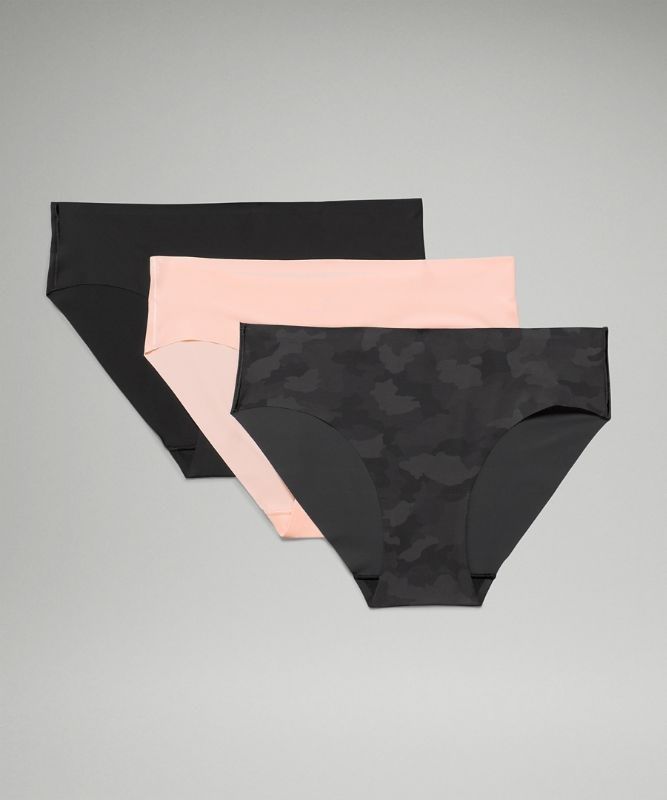 Lululemon InvisiWear Bikini 3 Pack Underkläder Dam Camo Svarta Olika Färger Rosa Vita Svarta | DWOC-89374