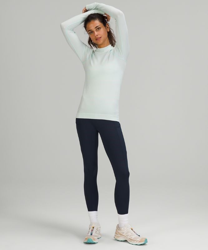 Lululemon Keep the Heat Long Sleeve Blast Dam Mintgröna | EQMT-89207