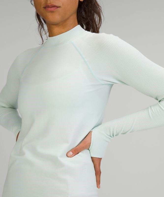 Lululemon Keep the Heat Long Sleeve Blast Dam Mintgröna | EQMT-89207