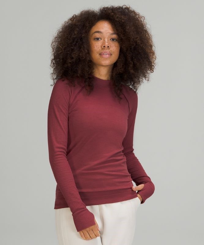 Lululemon Keep the Heat Long Sleeve Blast Dam Vinröda | DASZ-62918