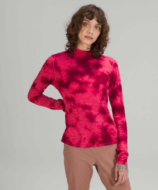 Lululemon LAB Wool-Blend Tie Dye LS Blast Dam Rosa | AJZH-48736