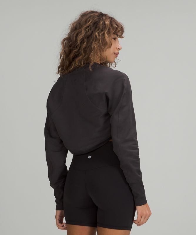 Lululemon LA Cropped Long Sleeve Shrug Tröjor Dam Svarta Grå | RLGO-85149