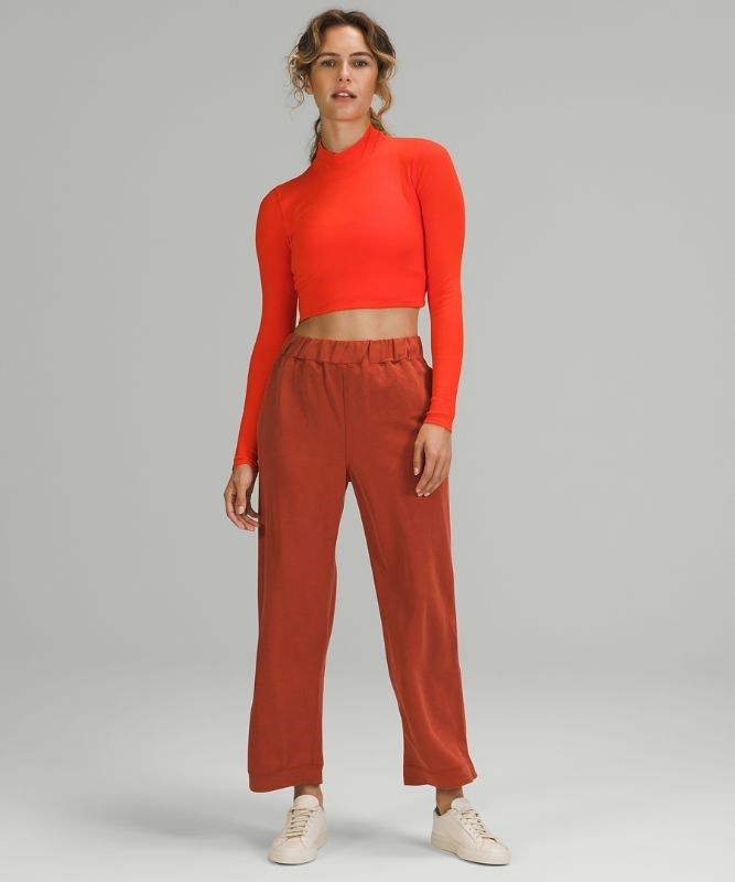 Lululemon LA Open Back Mock Neck Long Sleeve Blast Dam Röda | RXWM-27485