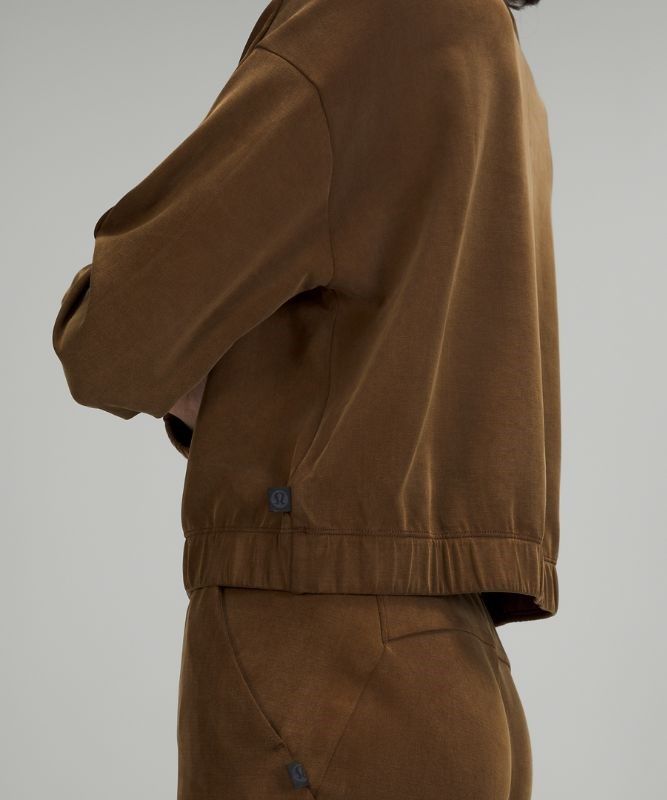 Lululemon Lab Cropped Half-Zip Tröjor Dam Mörk | XPDJ-13760