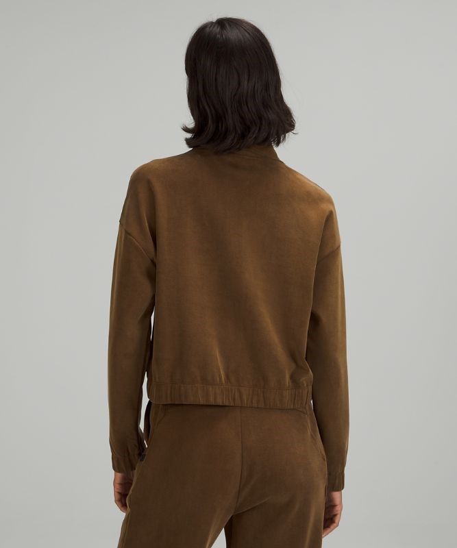 Lululemon Lab Cropped Half-Zip Tröjor Dam Mörk | XPDJ-13760