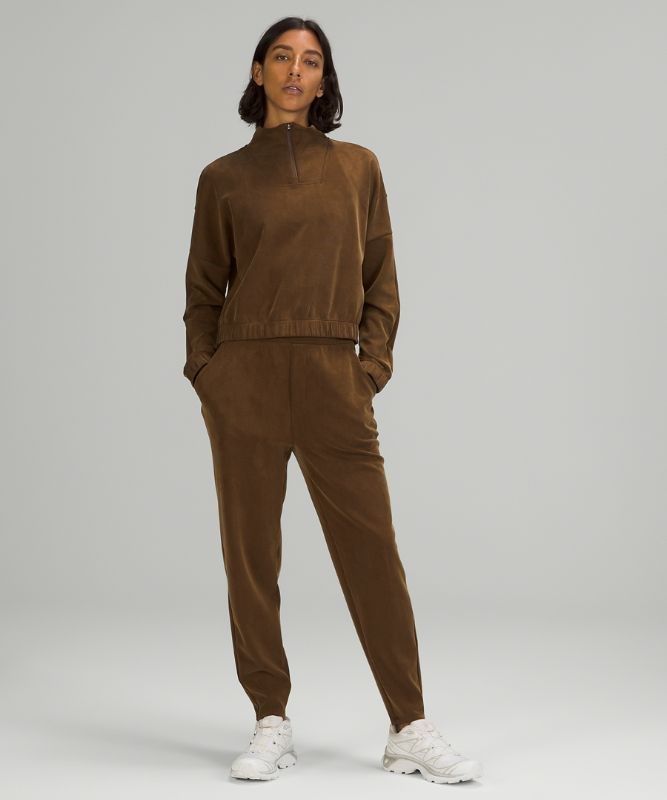 Lululemon Lab Cropped Half-Zip Tröjor Dam Mörk | XPDJ-13760