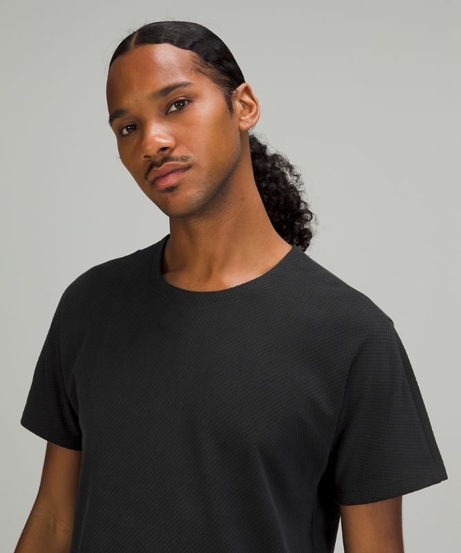 Lululemon Lab Jacquard Short Sleeve T-Shirt Blast Herr Svarta | UWXR-68793