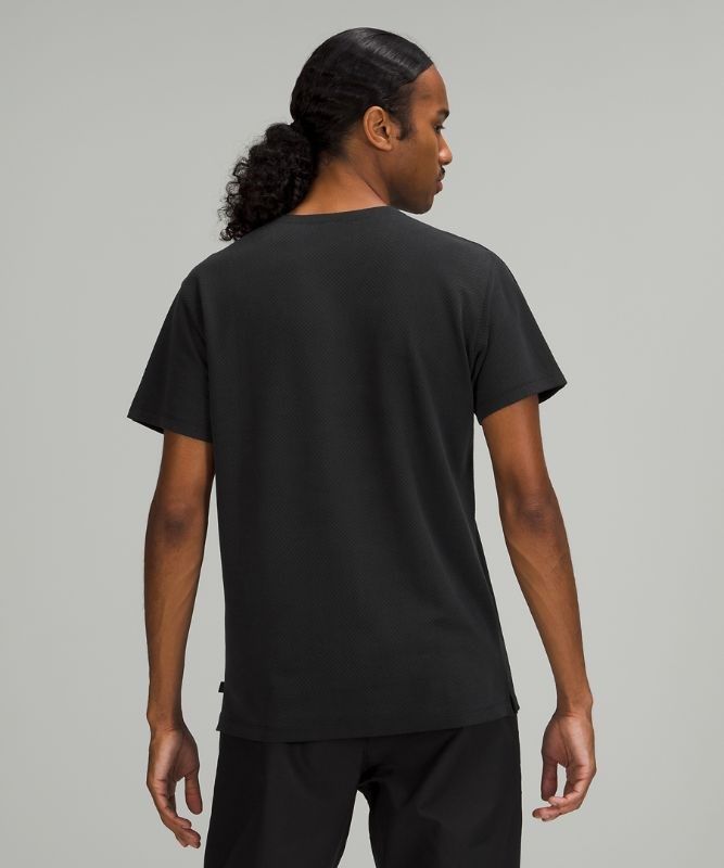 Lululemon Lab Jacquard Short Sleeve T-Shirt Blast Herr Svarta | UWXR-68793