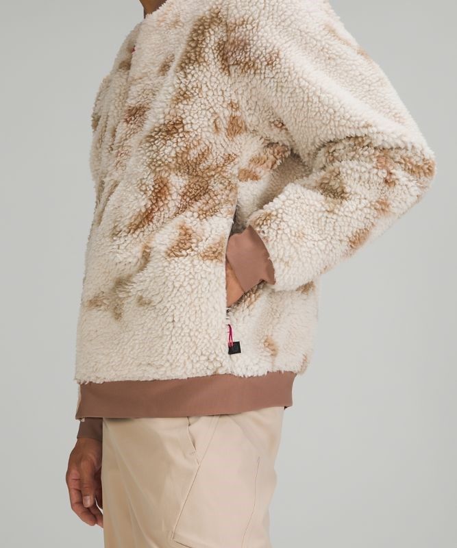 Lululemon Lab Textured Fleece Bomber Jacket Jackor Herr Vita Bruna | OXQA-75126