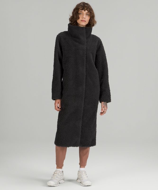 Lululemon Lab Textured Fleece Coat Jackor Dam Svarta | MZNU-34526