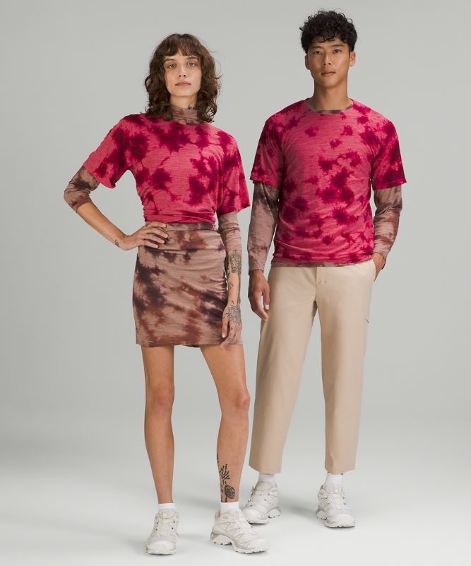 Lululemon Lab Wool-Blend Tie Dye T-Shirt Blast Herr Rosa | VNPM-91487