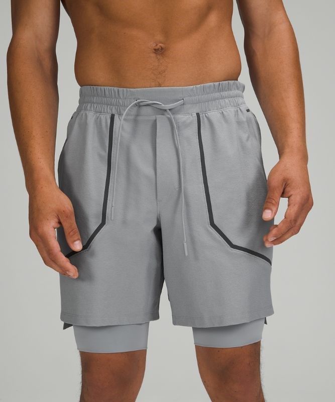 Lululemon License to Train Lined Short 7 Elite Shorts Herr Grå | PJSC-29043