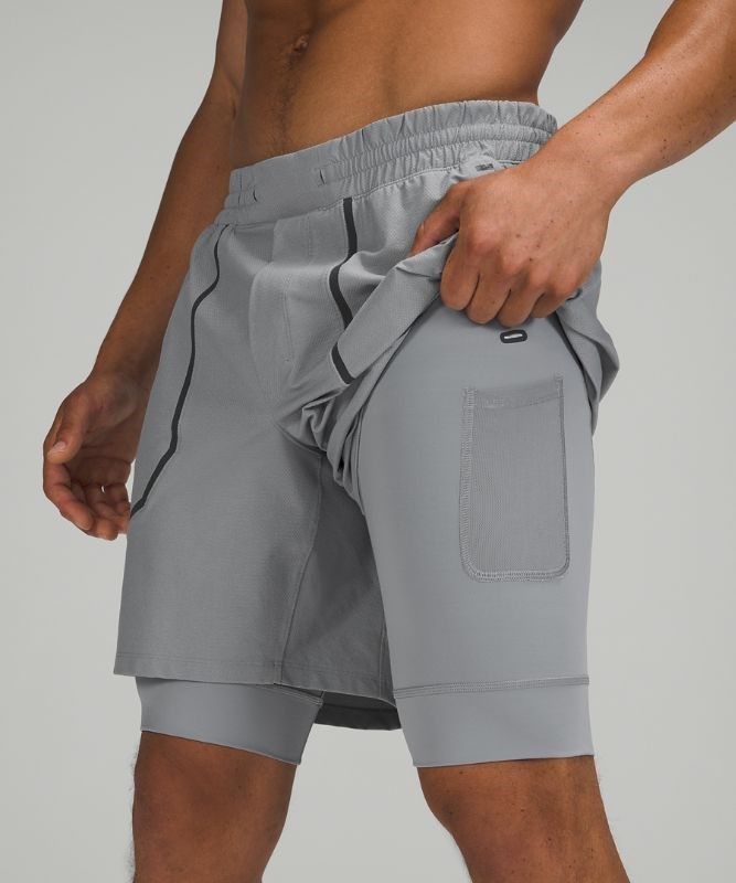 Lululemon License to Train Lined Short 7 Elite Shorts Herr Grå | PJSC-29043