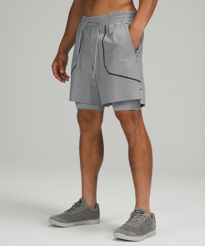 Lululemon License to Train Lined Short 7 Elite Shorts Herr Grå | PJSC-29043