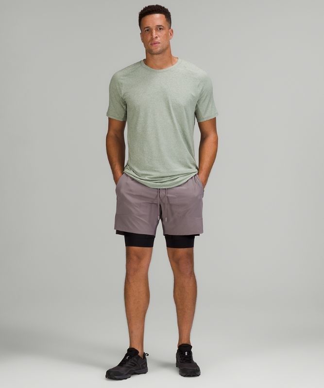 Lululemon License to Train Lined Short 7 Elite Shorts Herr Lunar Rock | MNEX-71869