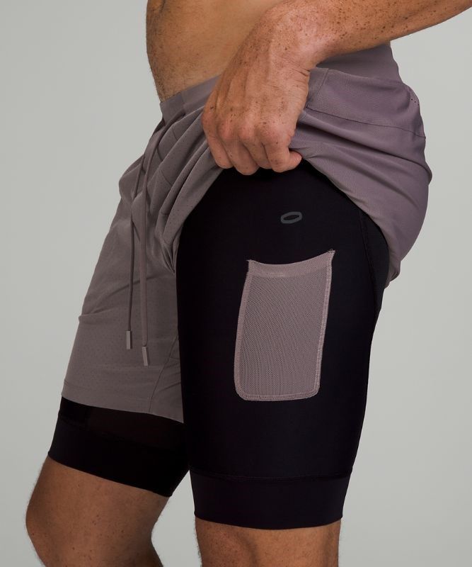 Lululemon License to Train Lined Short 7 Elite Shorts Herr Lunar Rock | MNEX-71869