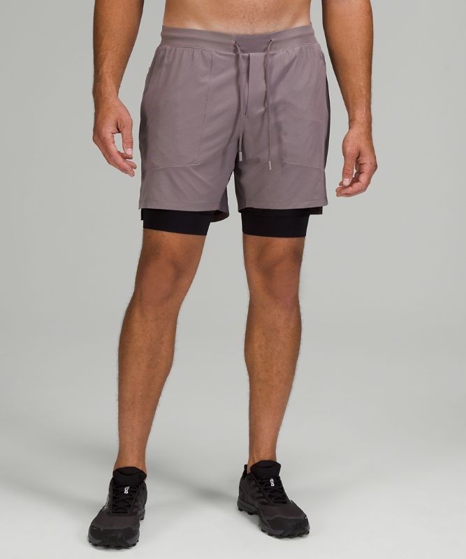 Lululemon License to Train Lined Short 7 Elite Shorts Herr Lunar Rock | MNEX-71869