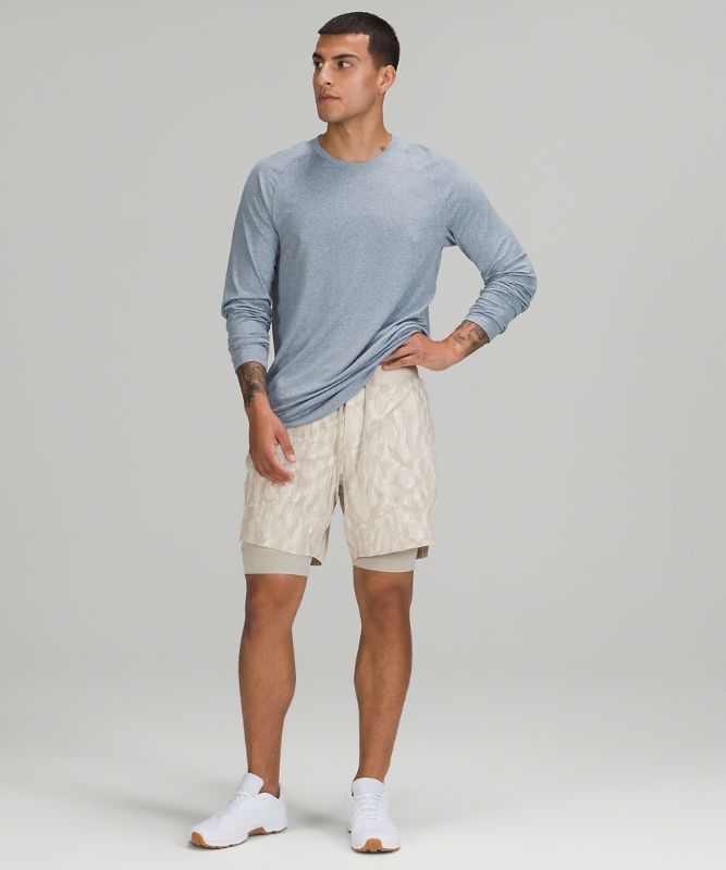 Lululemon License to Train Lined Short 7 Shorts Herr Vita Beige | ELKN-58019