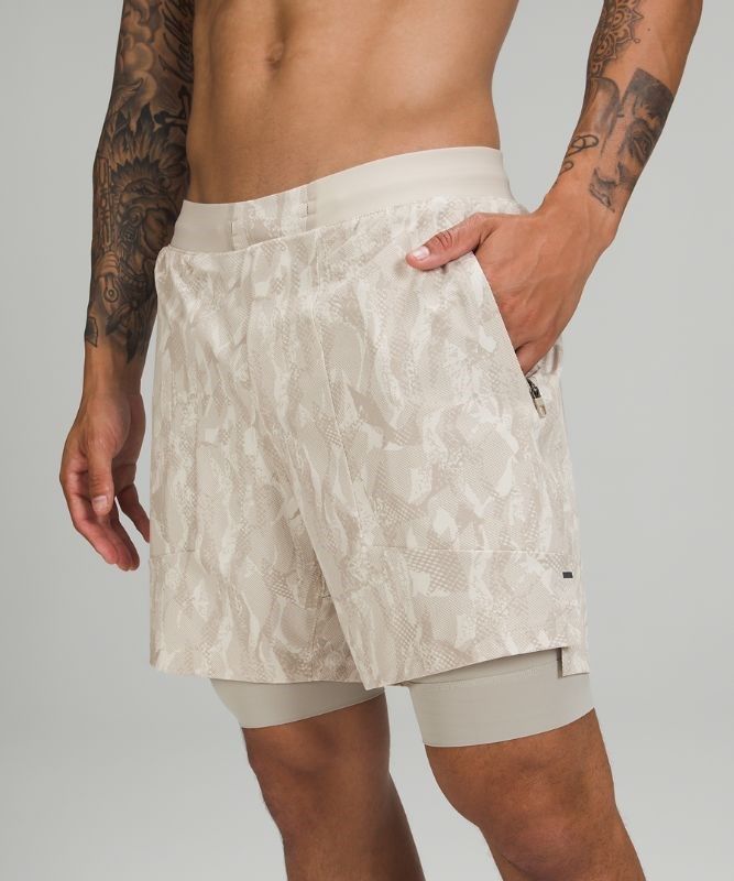 Lululemon License to Train Lined Short 7 Shorts Herr Vita Beige | ELKN-58019