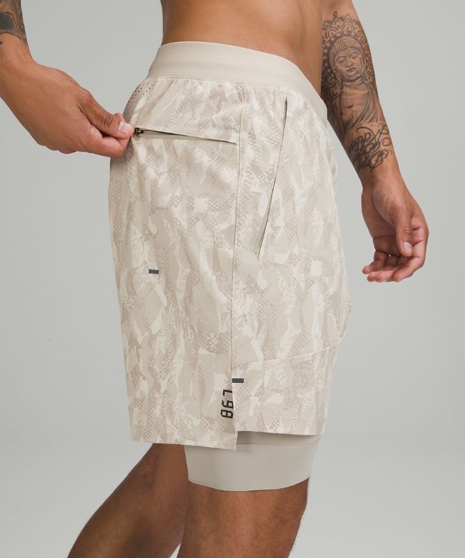 Lululemon License to Train Lined Short 7 Shorts Herr Vita Beige | ELKN-58019
