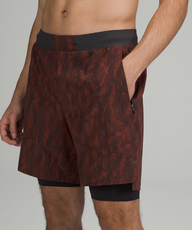Lululemon License to Train Lined Short 7 Shorts Herr Bruna Mörkgrå | VZLK-90518