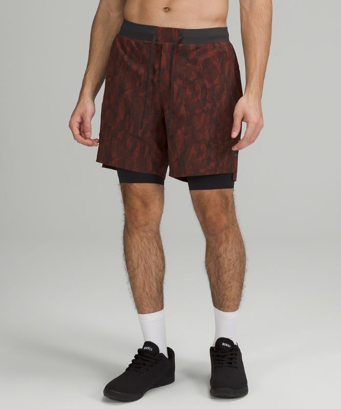 Lululemon License to Train Lined Short 7 Shorts Herr Bruna Mörkgrå | VZLK-90518