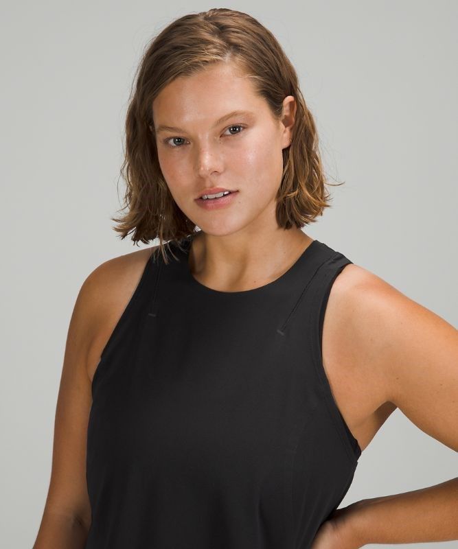 Lululemon Lightweight Run Kit Tank Top Blast Dam Svarta | OMVC-59840