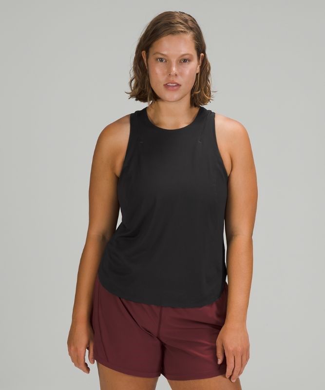 Lululemon Lightweight Run Kit Tank Top Blast Dam Svarta | OMVC-59840