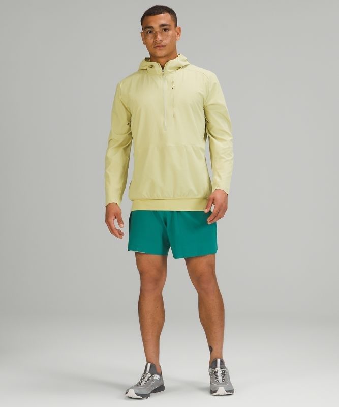 Lululemon Lightweight Running Half-Zip Hoodie Jackor Herr Gröna | QNSI-68941