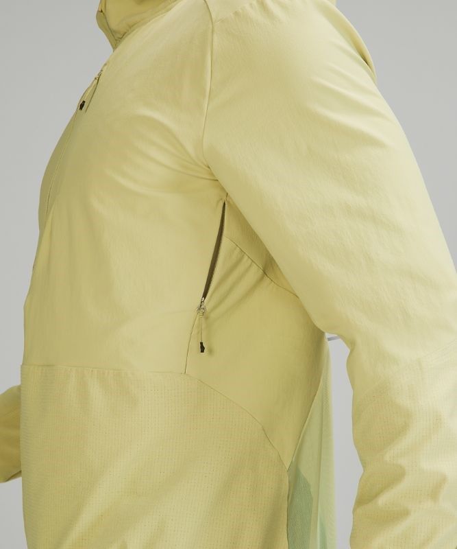 Lululemon Lightweight Running Half-Zip Hoodie Jackor Herr Gröna | QNSI-68941