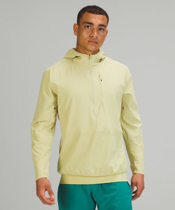 Lululemon Lightweight Running Half-Zip Hoodie Jackor Herr Gröna | QNSI-68941