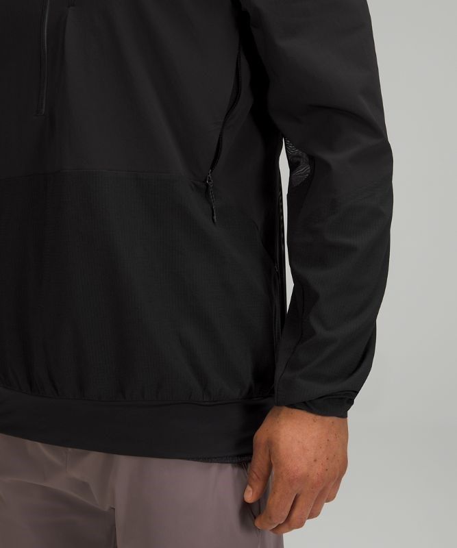 Lululemon Lightweight Running Half-Zip Hoodie Jackor Herr Svarta | LJEM-85216