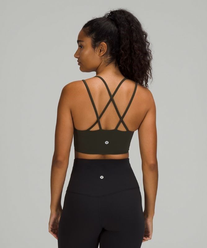 Lululemon Like a Cloud Long-Line Bra B/C Sport BH Dam Mörkolivgröna | YBRK-25981