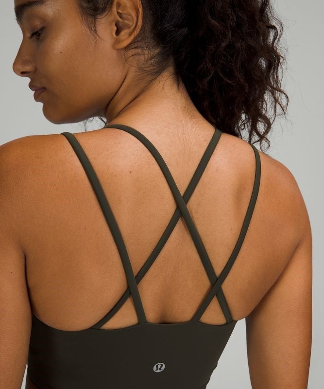 Lululemon Like a Cloud Long-Line Bra B/C Sport BH Dam Mörkolivgröna | YBRK-25981