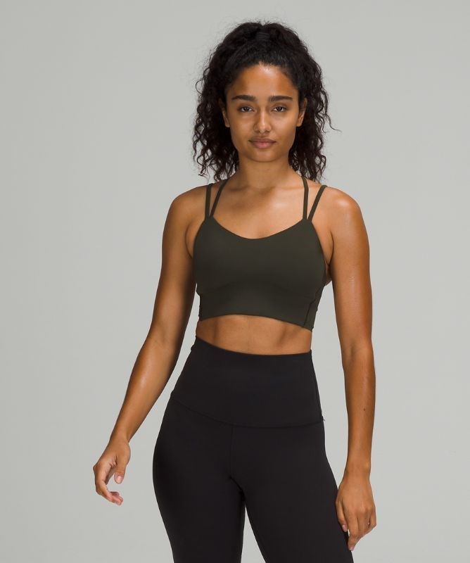 Lululemon Like a Cloud Long-Line Bra B/C Sport BH Dam Mörkolivgröna | YBRK-25981