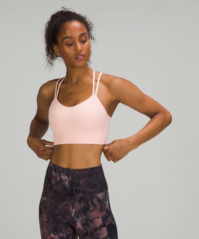Lululemon Like a Cloud Long-Line Bra B/C Sport BH Dam Rosa Vita | EAJD-65740