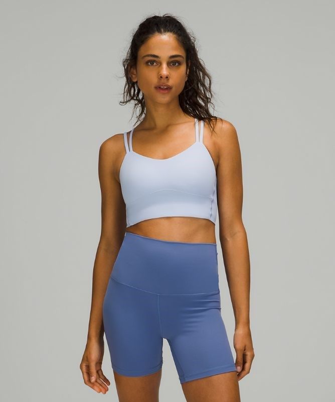 Lululemon Like a Cloud Long-Line Bra B/C Sport BH Dam Blå Beige | WYUB-90536