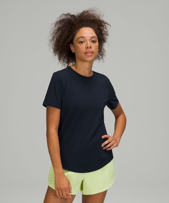 Lululemon Love Crew Short Sleeve T-Shirt Blast Dam Marinblå | IPTQ-50136