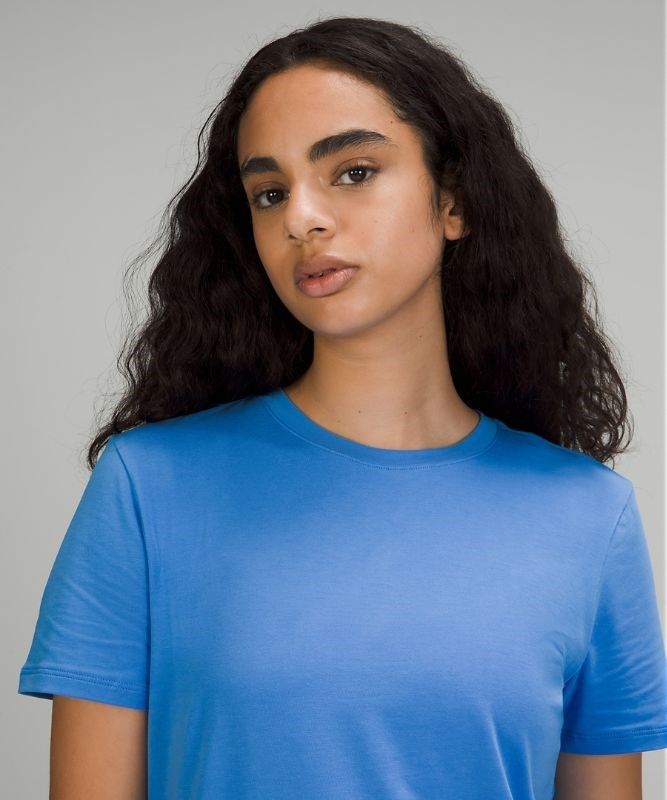 Lululemon Love Crew Short Sleeve T-Shirt Blast Dam Blå | BGPY-64870