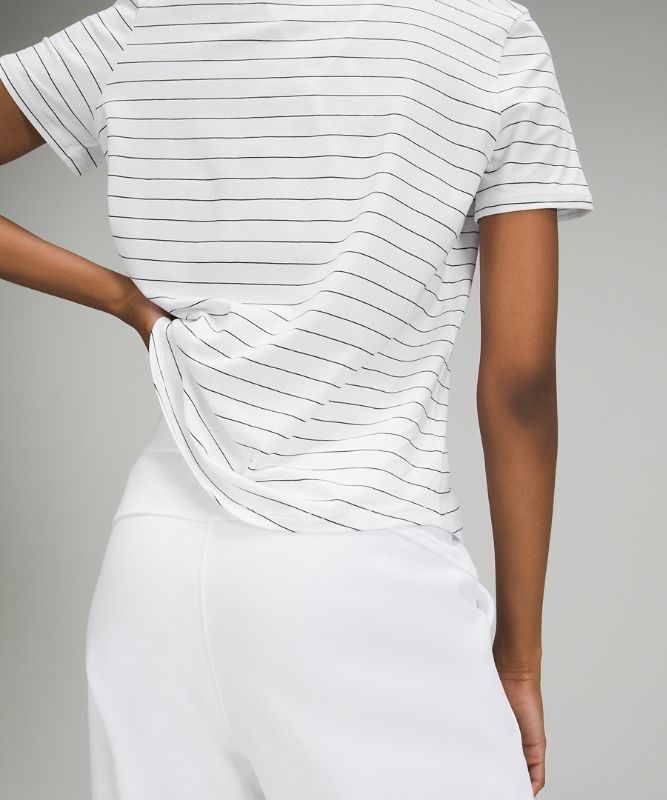 Lululemon Love Crew Short Sleeve T-Shirt Blast Dam Vita Svarta | BDHP-27941