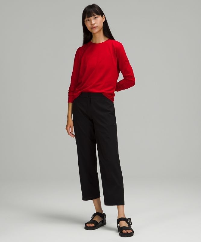 Lululemon Love Long Sleeve Shirt Blast Dam Mörkröda | UZWF-79246