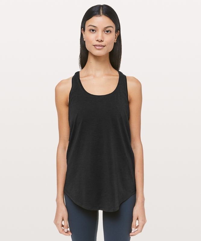 Lululemon Love Tank Pleated Blast Dam Svarta | GRNB-19436