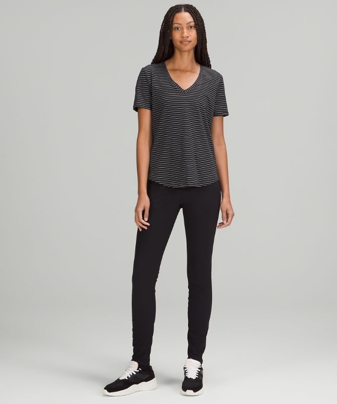 Lululemon Love V-Neck Blast Dam Svarta Vita | RTZV-14203