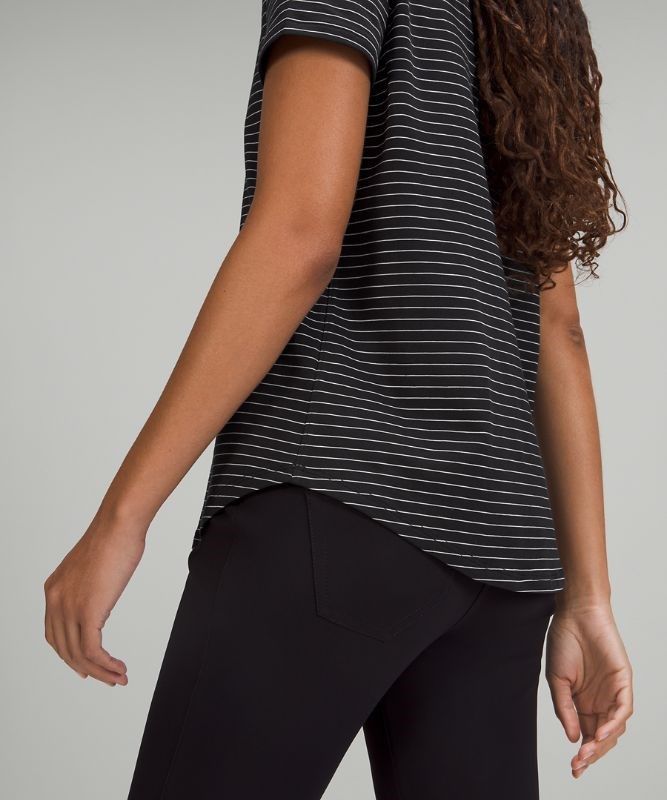 Lululemon Love V-Neck Blast Dam Svarta Vita | RTZV-14203