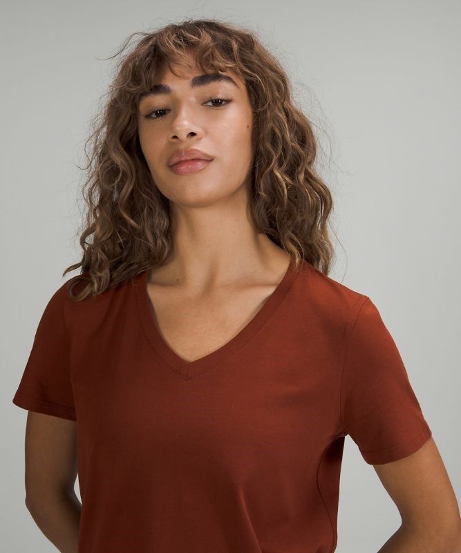 Lululemon Love V-Neck T-Shirt Blast Dam Bruna | YOME-92106