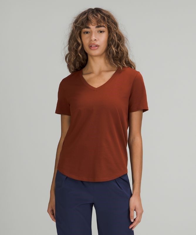 Lululemon Love V-Neck T-Shirt Blast Dam Bruna | YOME-92106