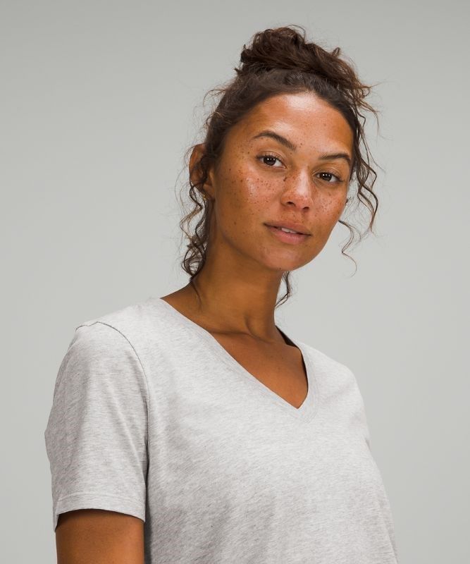 Lululemon Love V-Neck T-Shirt Blast Dam Ljusgrå | HKXY-70638