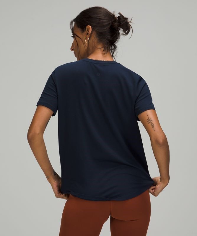Lululemon Love V-Neck T-Shirt Blast Dam Marinblå | IRYB-21859