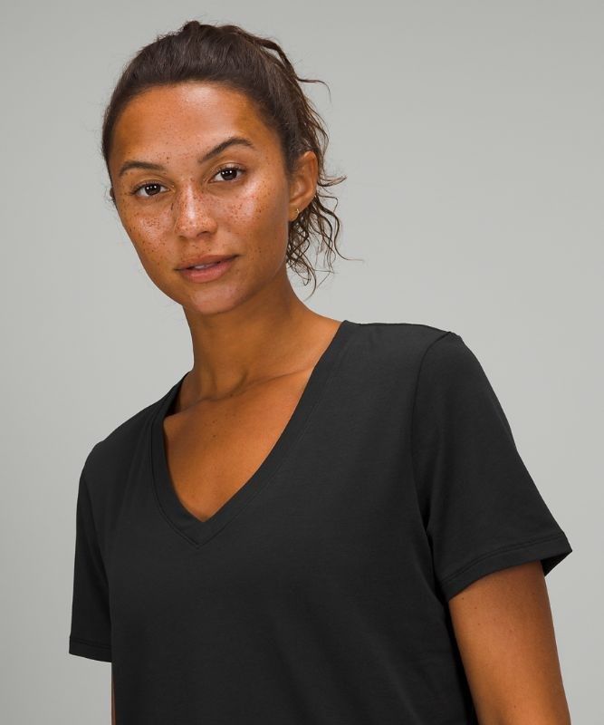 Lululemon Love V-Neck T-Shirt Blast Dam Svarta | OXHJ-36819